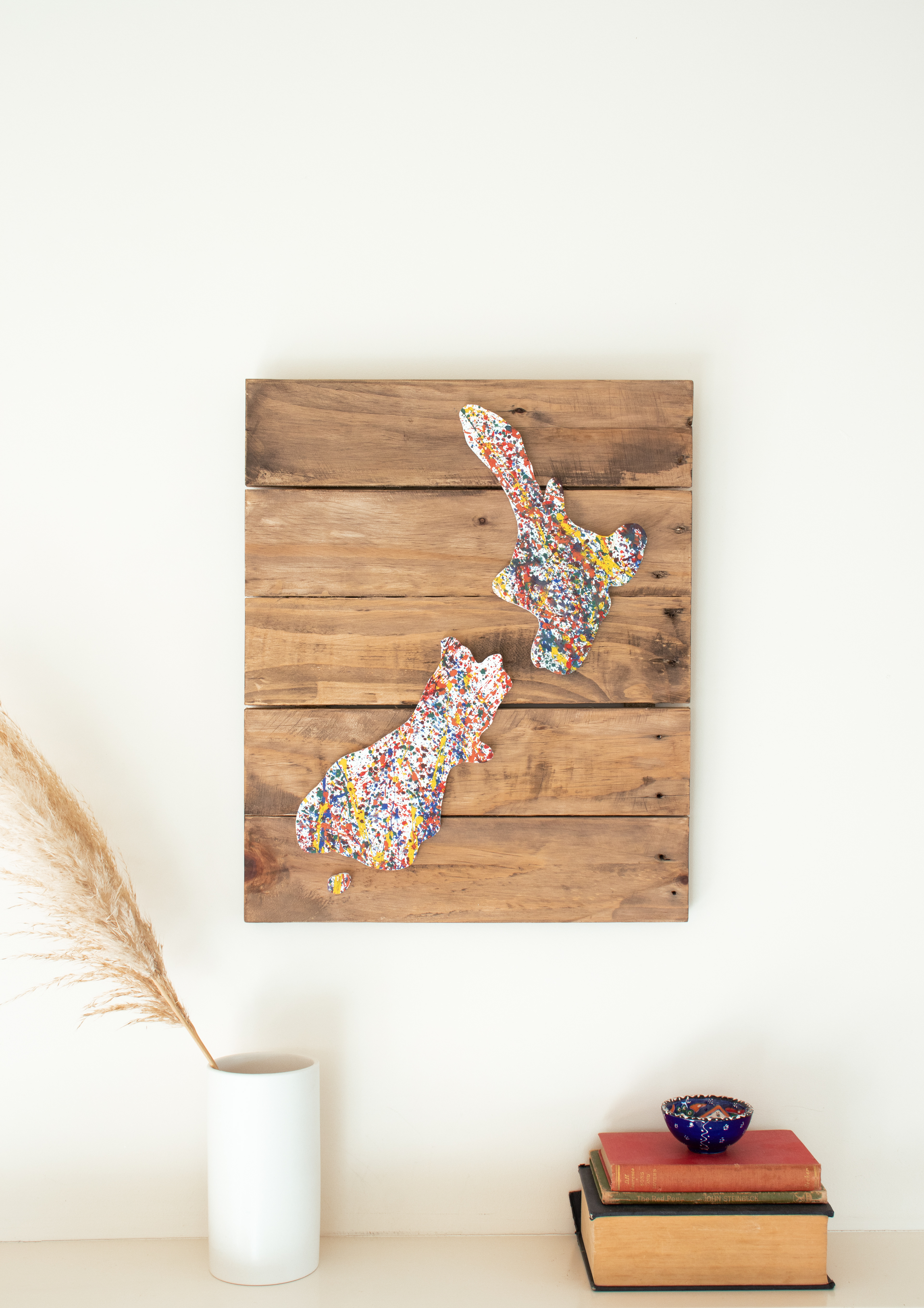 Splatter New Zealand on Reclaimed Wood - $155