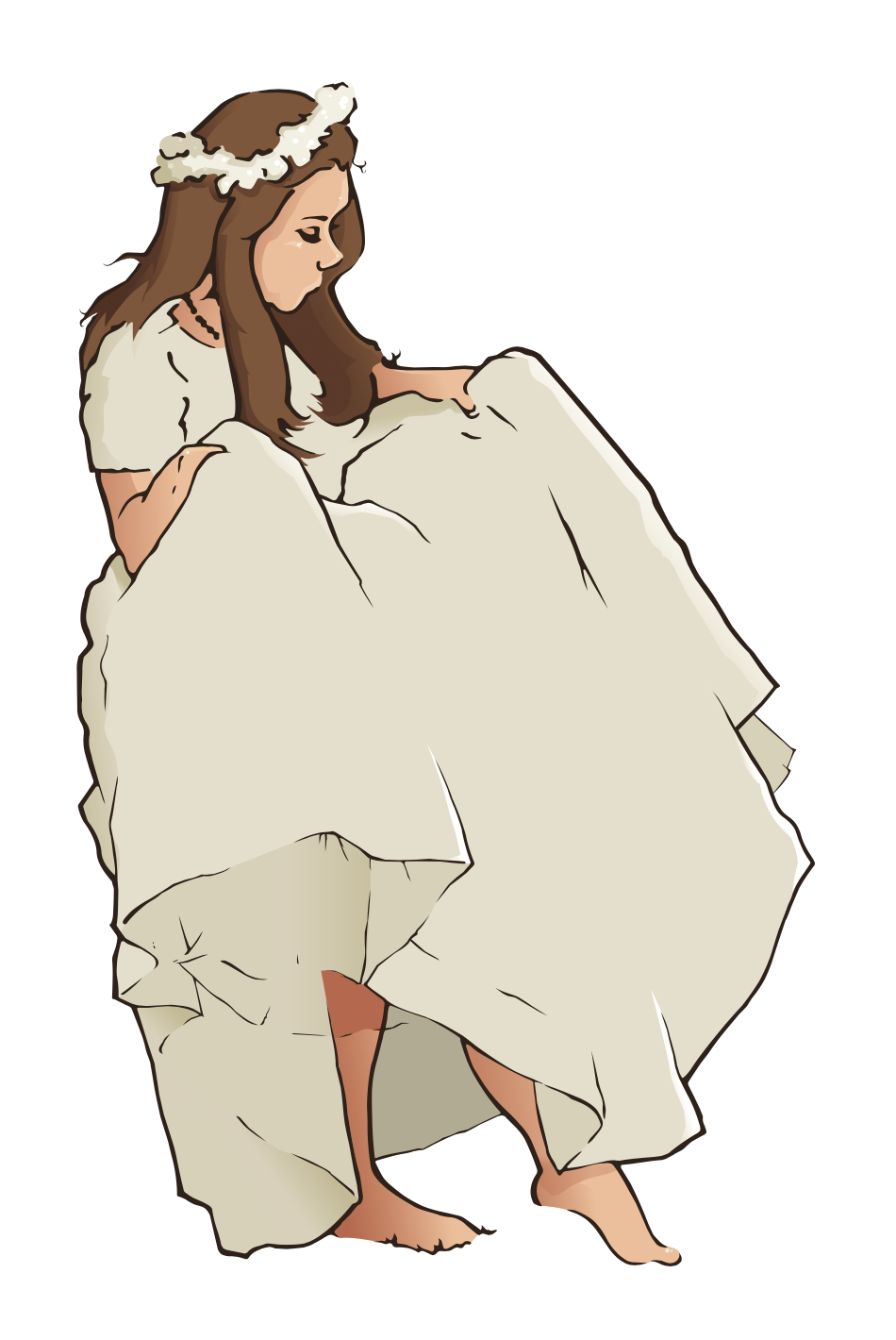 Illustrated a bride as part of a larger project.