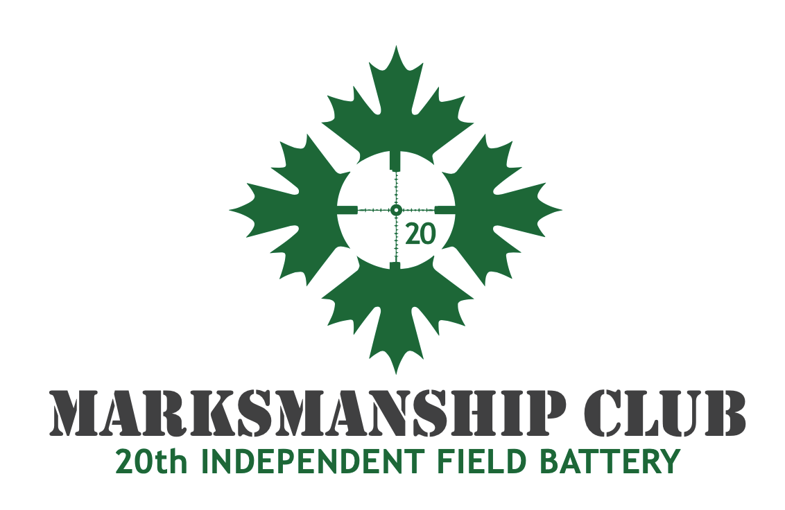 Proposed branding for this marksmanship club while serving in the Canadian Army.