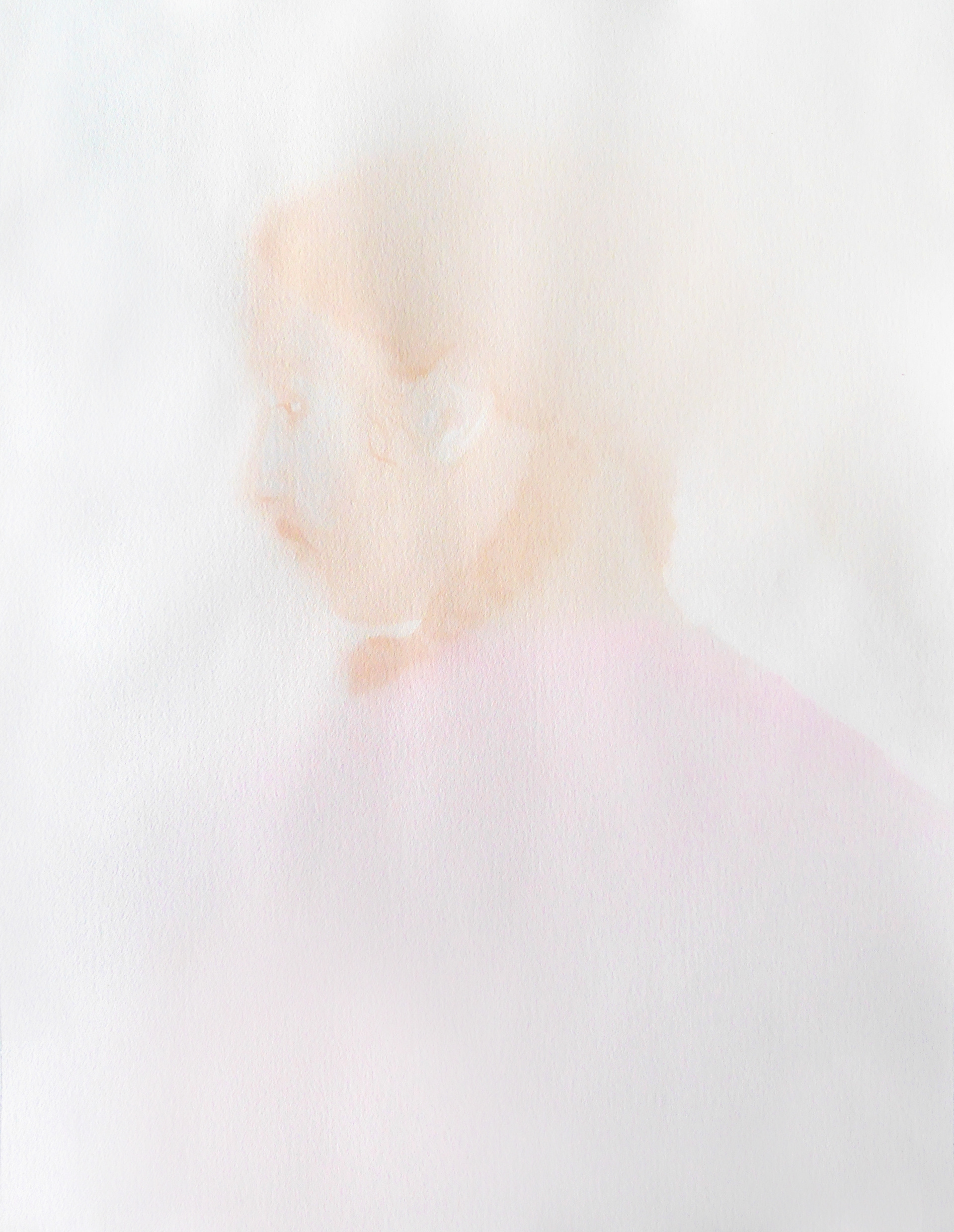"Portrait en sublimation #5" encre aquarelle et pastel sur papier - 46x61cm - 2019