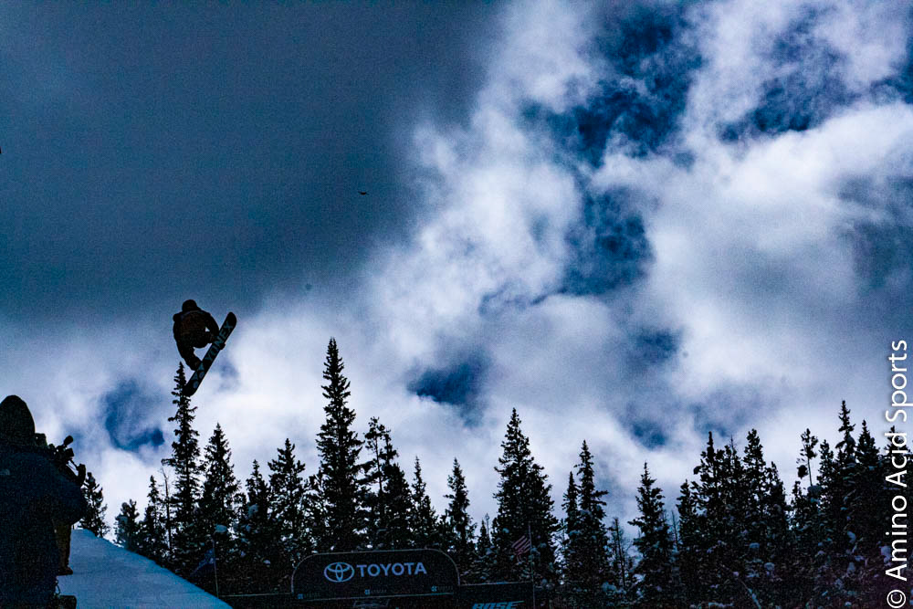 Japan's Yuto Totsuka corks his mid grab back flip in the Halfpipe
