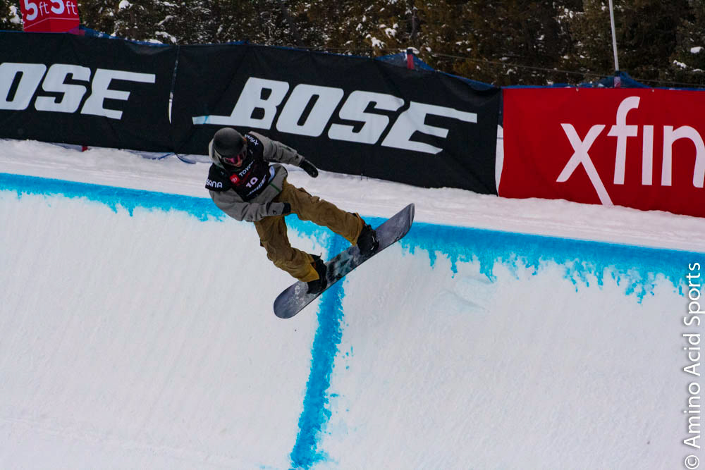 Kent Callister (#19) corks a McNasty in the Copper Halfpipe
