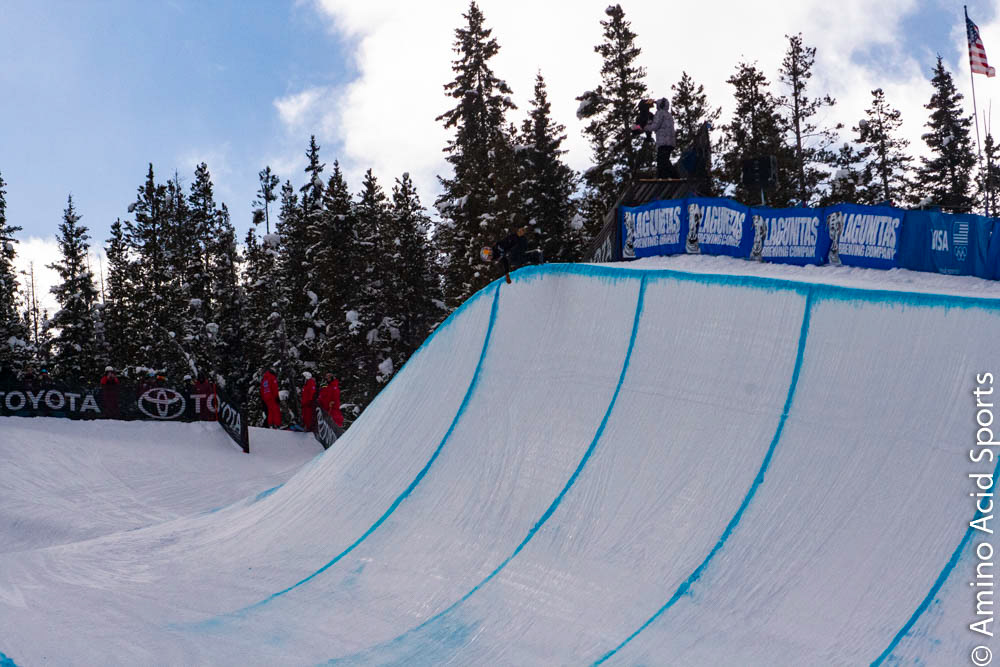 Toby Miller drops into Copper's Halfpipe for his Run 2 of the Grand Prix