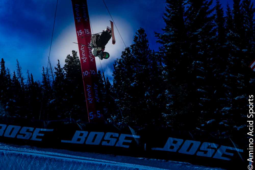 USA's Birk Irving's Run 2 kicks up a oblique backflip with a tailfish grab on the Left Wall.