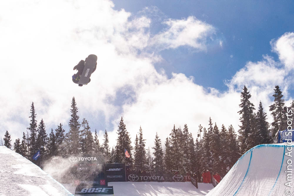 Ikko Anai of Japan tail grabs his 360* into his first hit at Copper's Hallfpipe