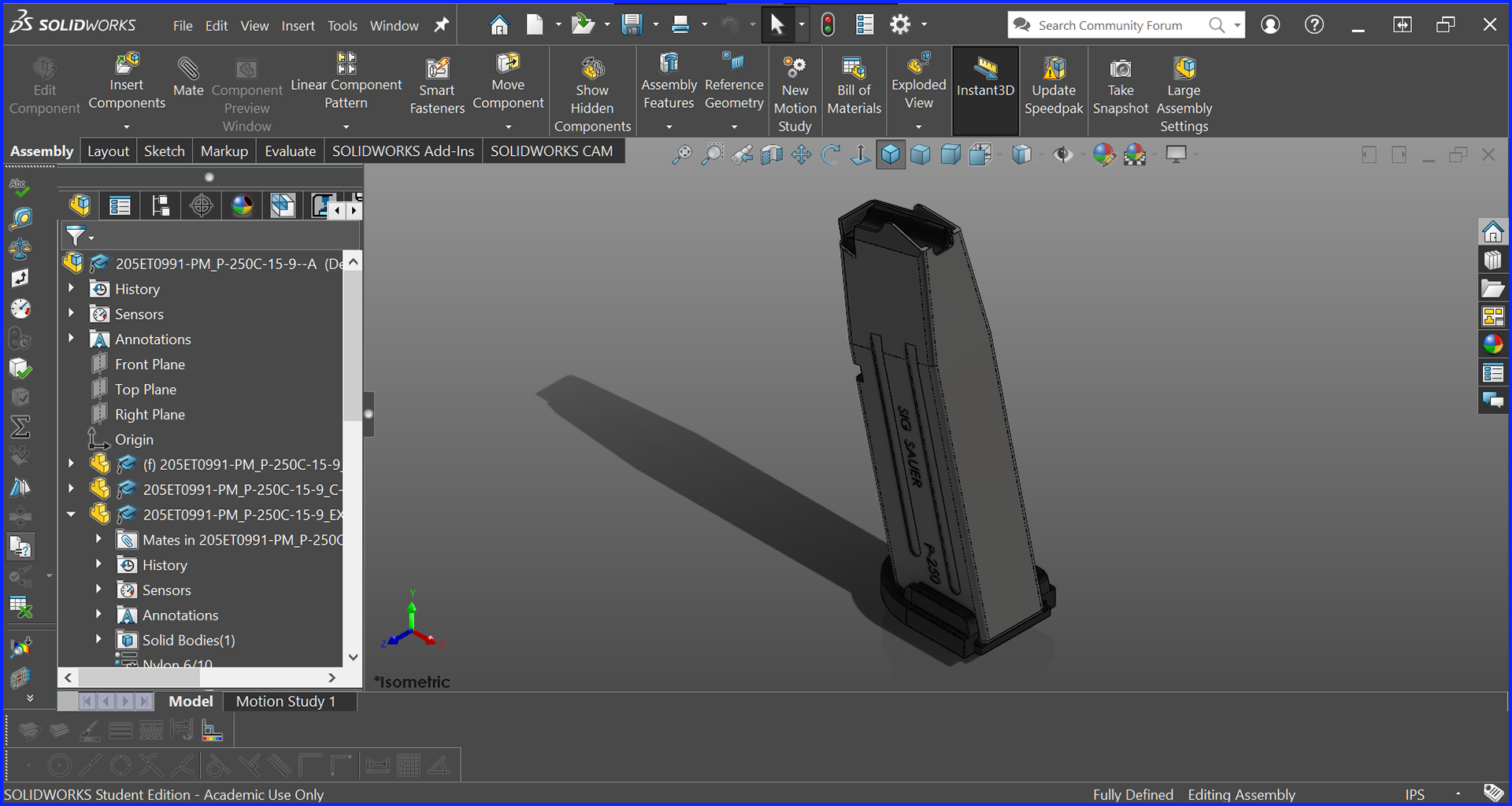 Assembly - Sig Sauer P-250 Magazine - Solidworks