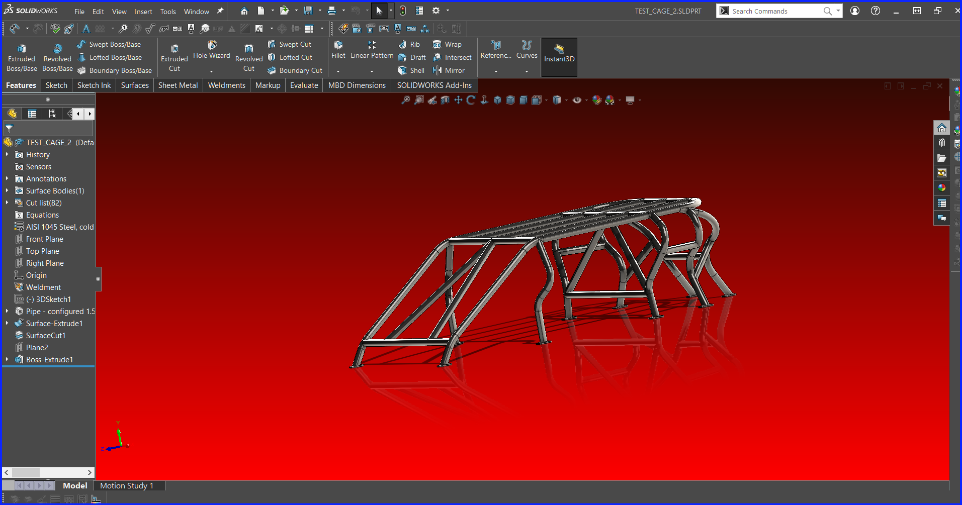 Dune Buggy Roll-Cage - Solidworks
