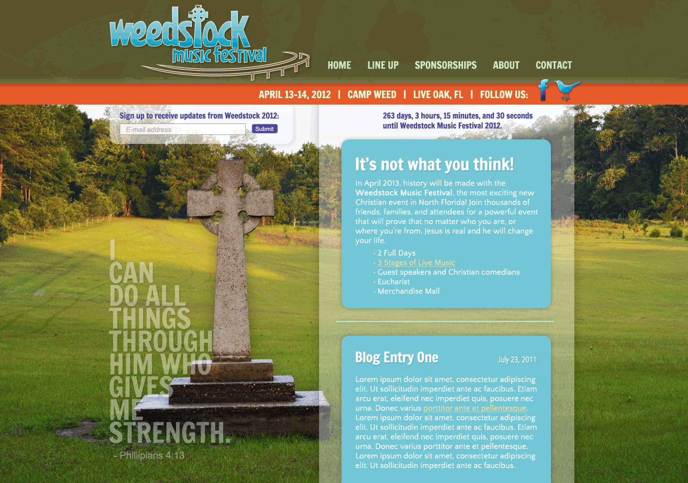 Weedstock Website Homepage
