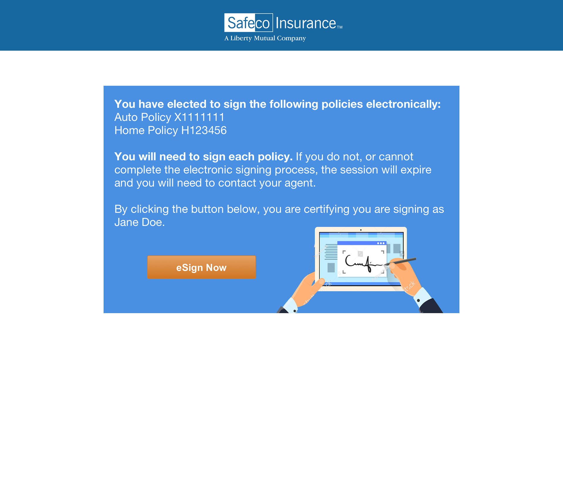 eSign engagement test