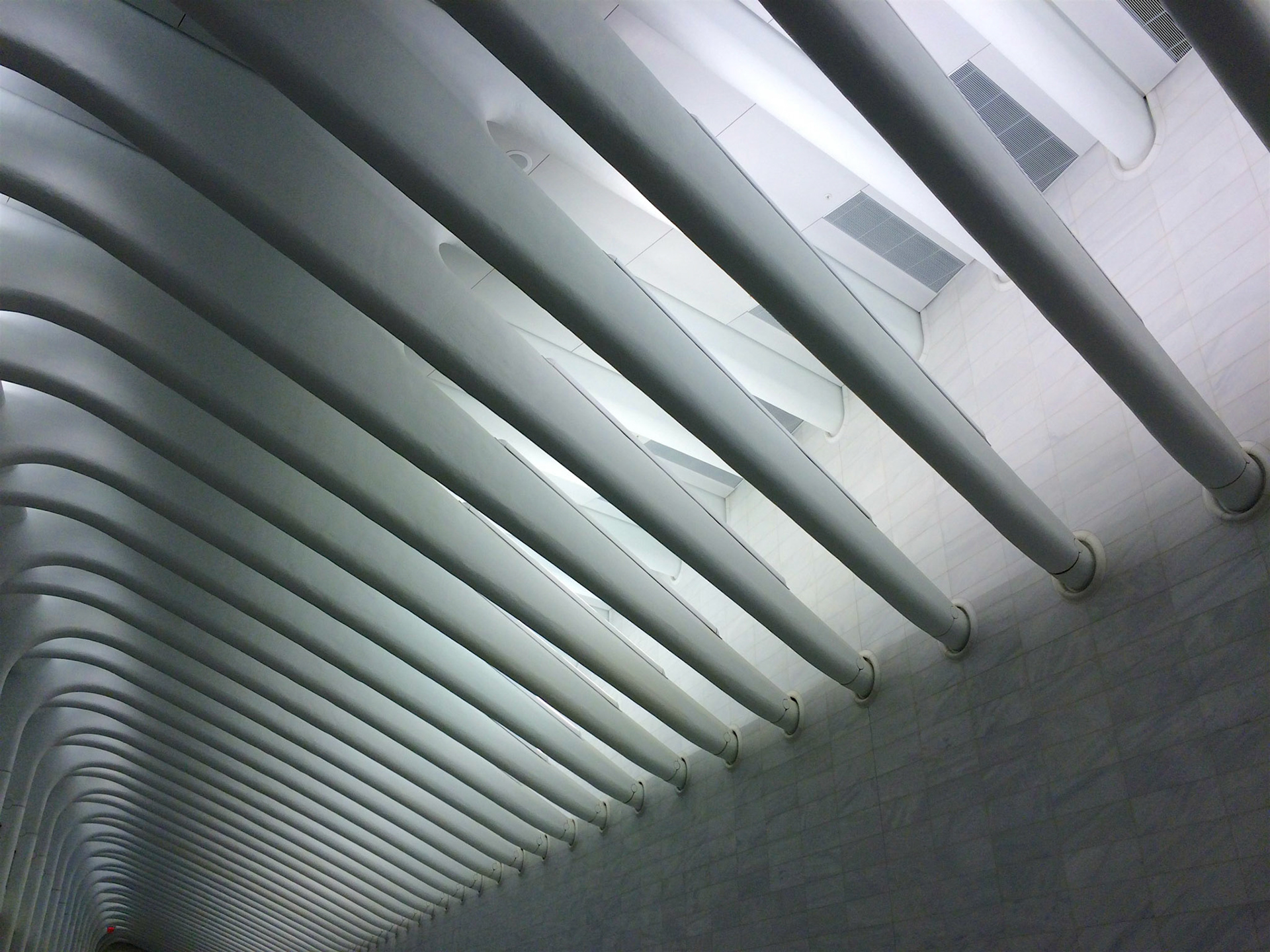 Arched passageway at the new World Trade Center Station