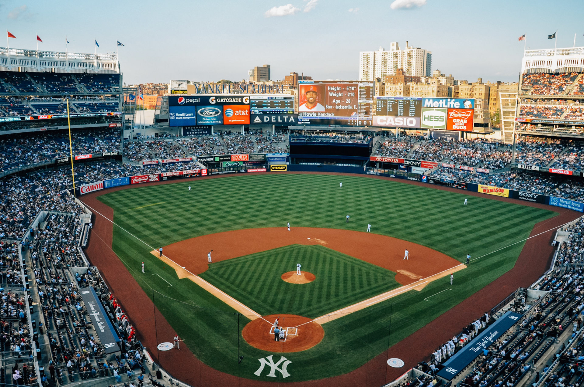 South Bronx, The Bronx - New York City // Yankee Stadium is a Major League Ballpark in New York City and replaced the original Yankee Stadium.  The original Yankee Stadium, known as "The House that Ruth Built," was built in 1923.  The "New" Yankee Stadium opened in 2009.  Located next to three New York City Subway lines and the Metro North commuter railway, Yankee Stadium is easily accessible for fans all over the New York City metropolitan area.  On this evening, the Yankees were host to the Los Angeles Angels of Anaheim.  //  8/10/2011