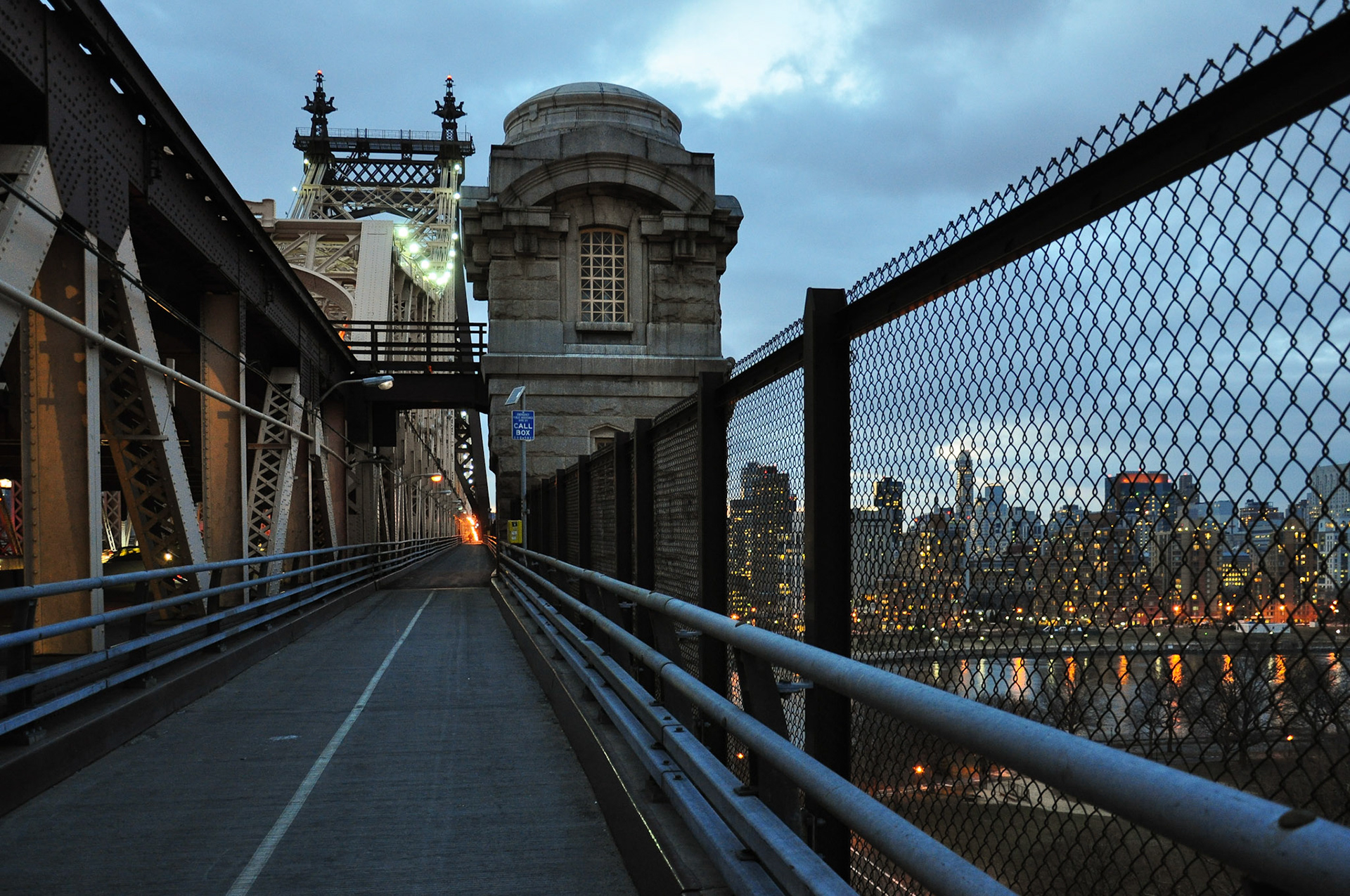 The Queensboro Bridge, also known as the 59th Street Bridge and Ed Koch Bridge, is a Bridge that connects Queens and Manhattan.

http://www.rjdibella.com