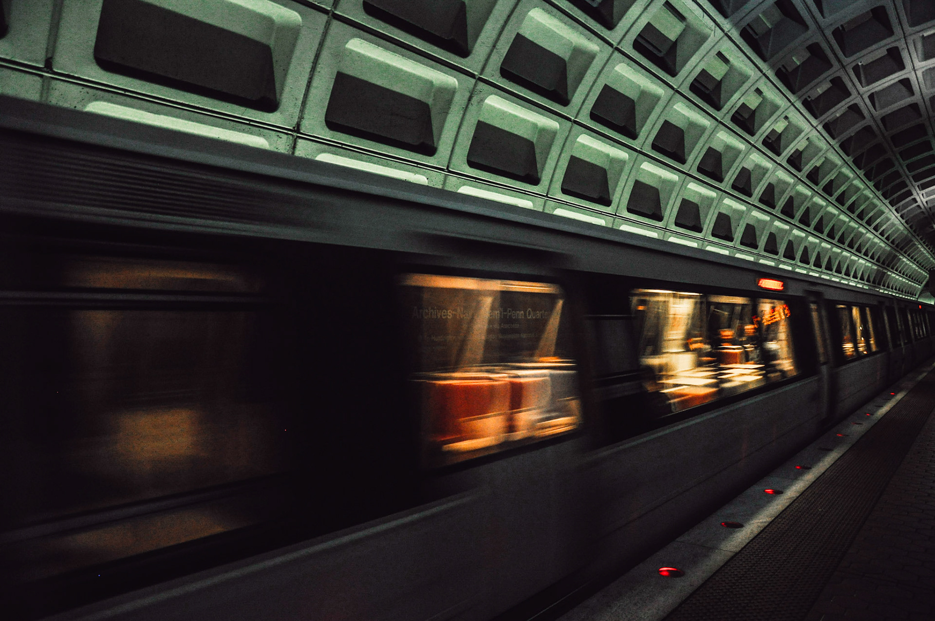 The Washington Metro, or "Metro," is a transit system in Washington D.C. and the surrounding suburbs.  Since opening in 1976, the network has grown to include five lines and 86 stations.  The Metro boasts the second highest ridership in the USA, after the New York City Subway. Because Washinton's subway system was built only 40 years ago, it is much cleaner and more "futuristic" than the New York City Subway.