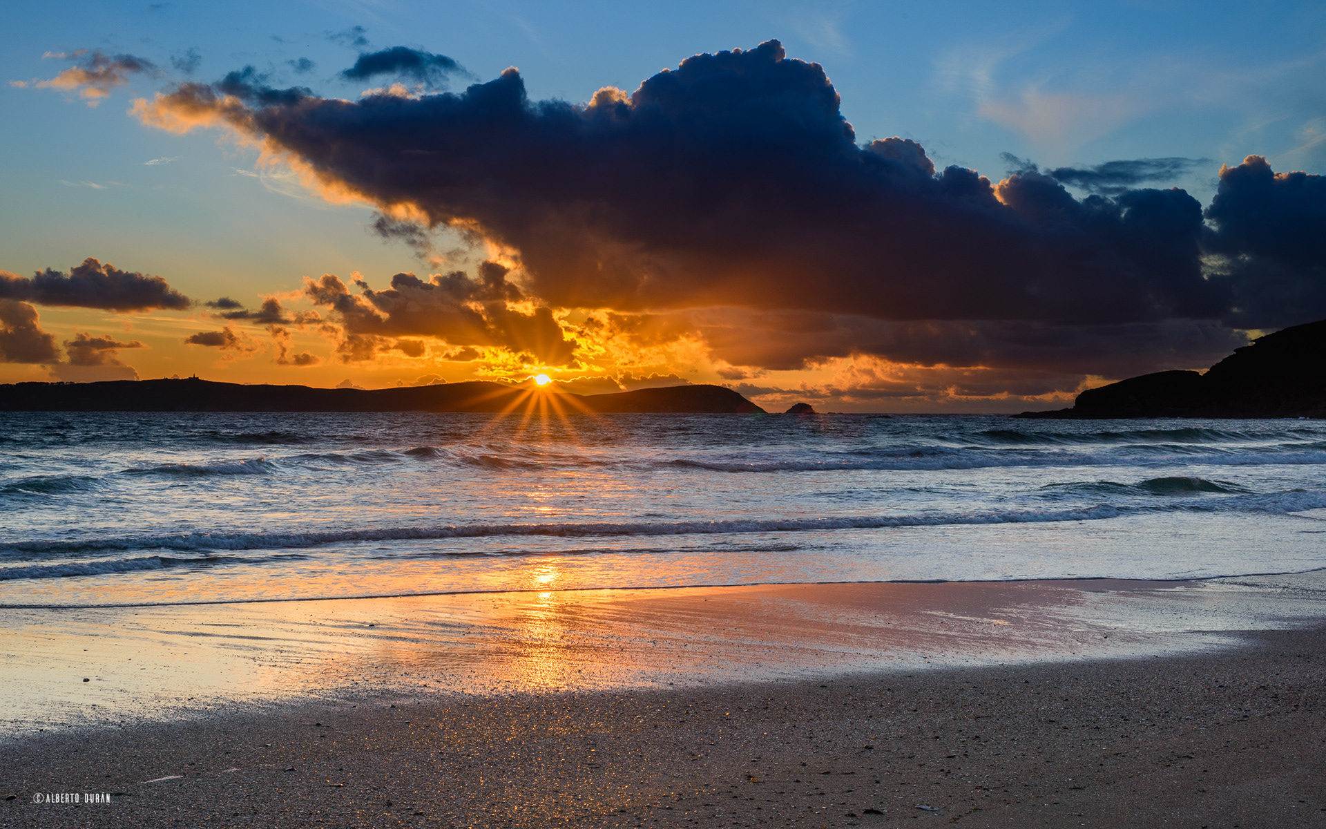 atardecer playa de Montalvo Sanxenxo