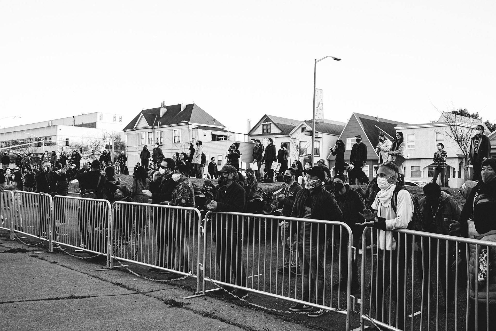 The crowd encouraged to move to the drumming.