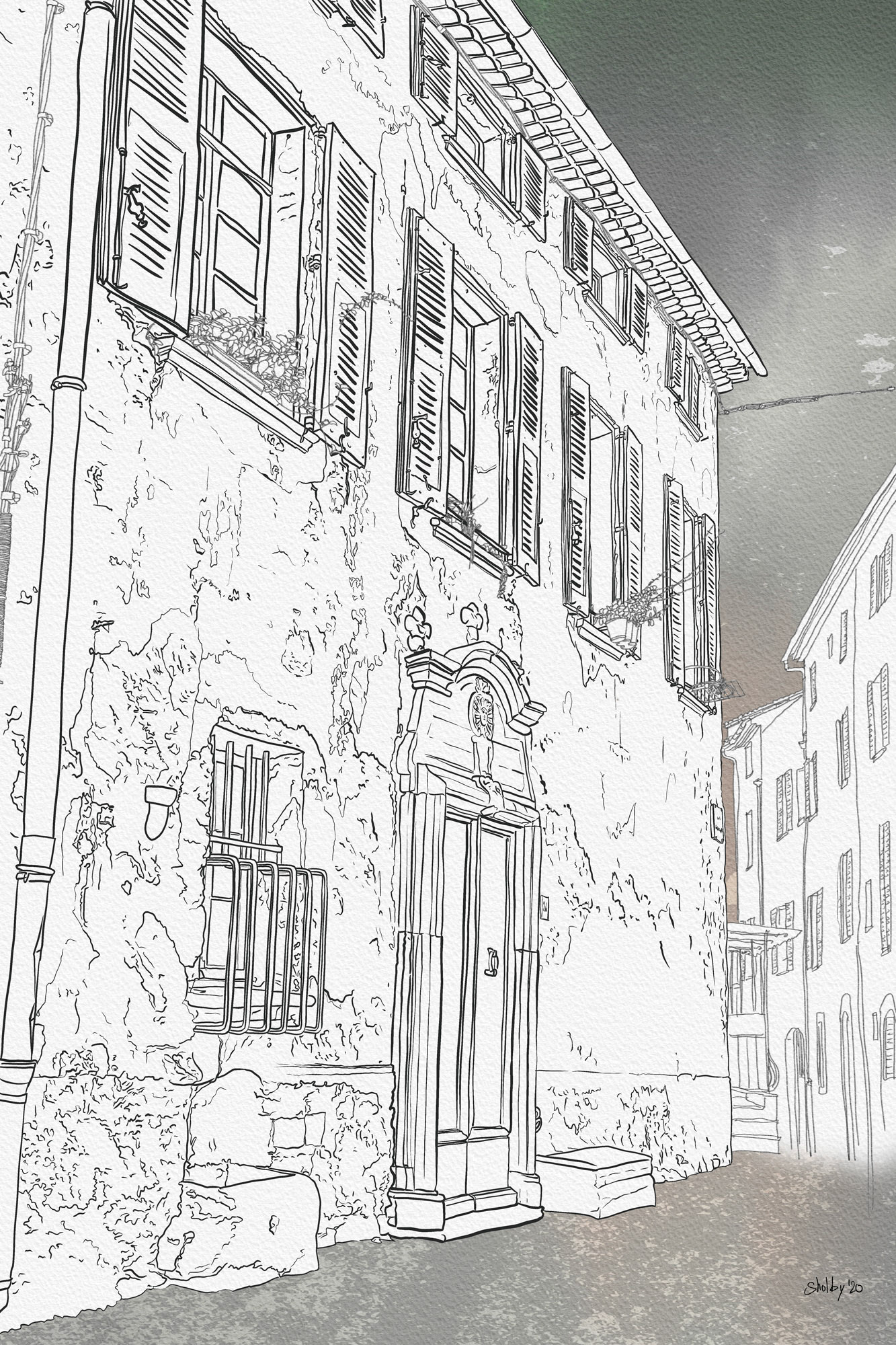 Rue Saint Jean-Baptiste (alternate version), Saint-Jeannet (60x40)
