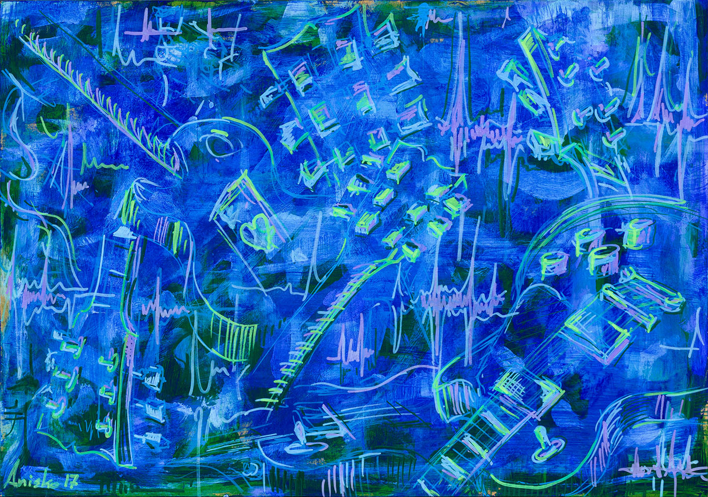 Guitars - Oil on MDF Panel