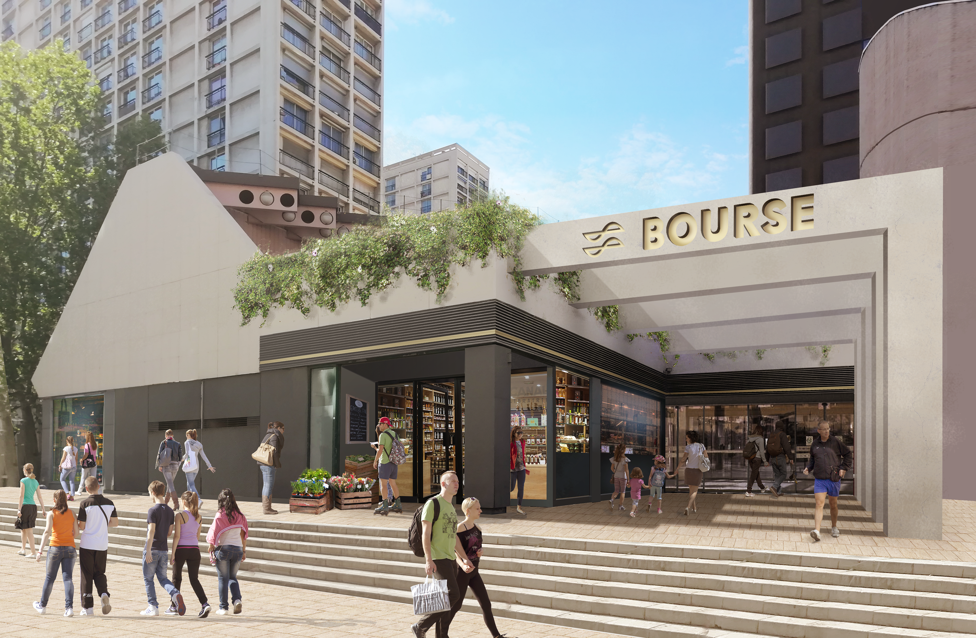 Projet - Rehabilitation Centre Bourse, Marseille - Delphine André & Olivier Merrichelli 2019