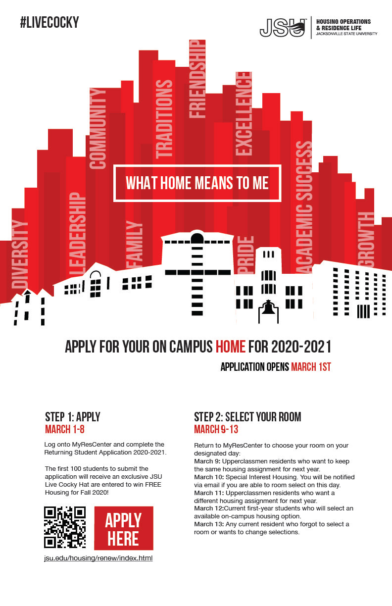 Courtney Sheffield JSU Housing ReApplication Promo