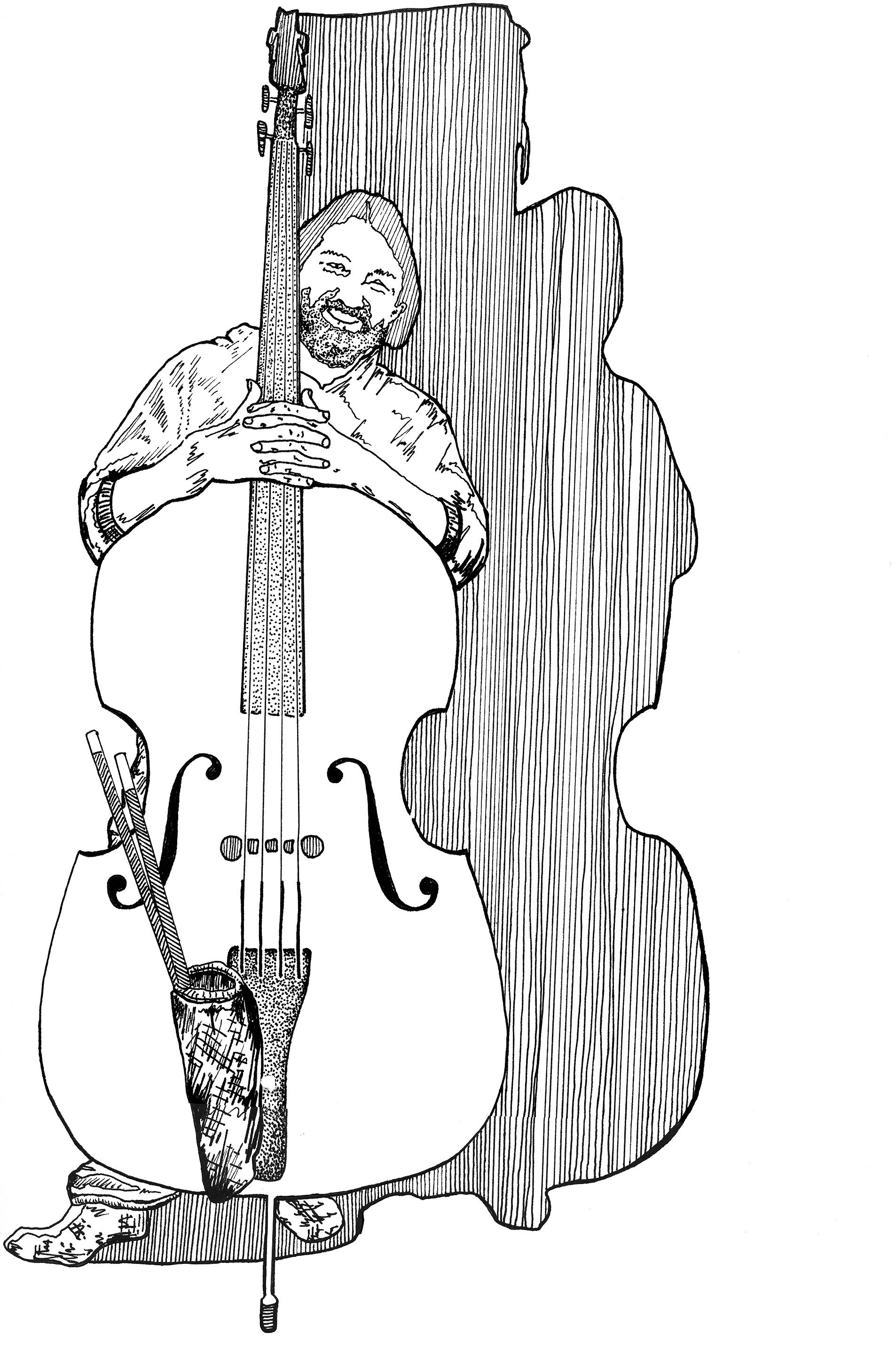 Pen and Ink drawing of Pat Melvin
