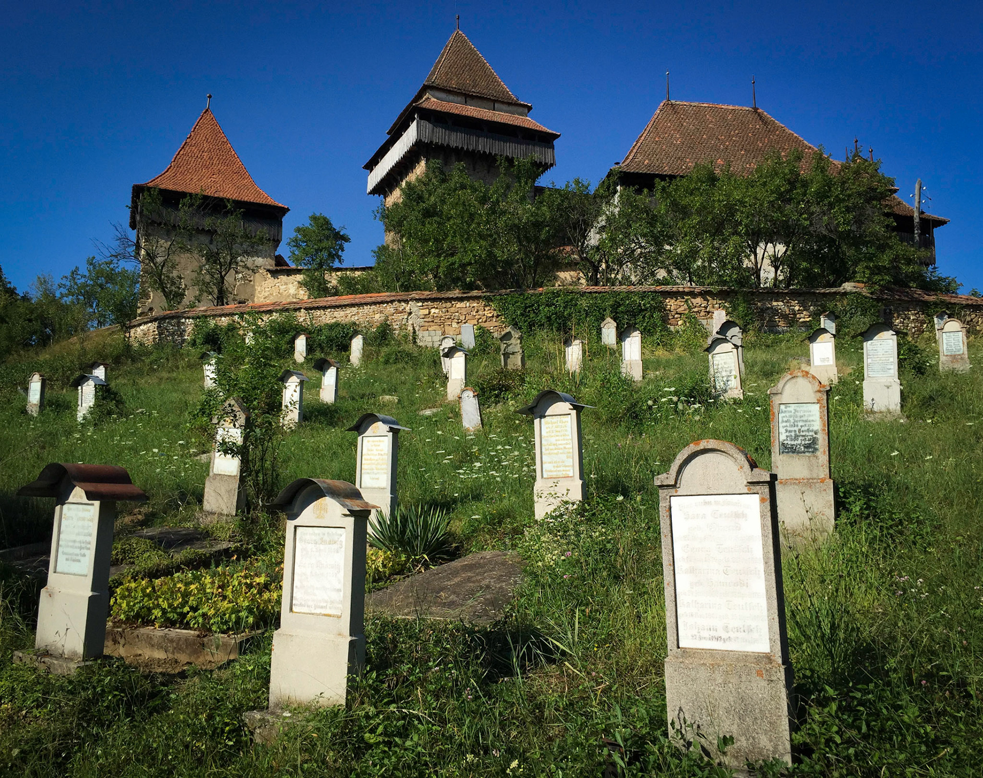 Cemetery behind the fortified church (Viscri, Romania)