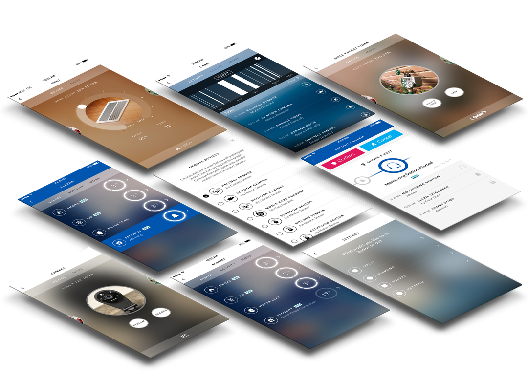 Screens from the Iris Application