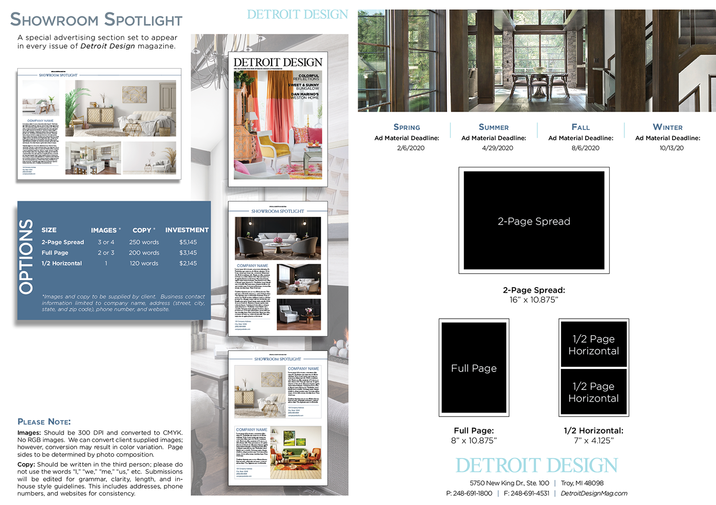 Showroom Spotlight Single Page Sell Sheet