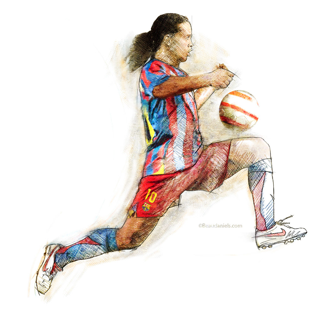 Cristiano Ronaldo, sketch for National Geographics infographic poster.