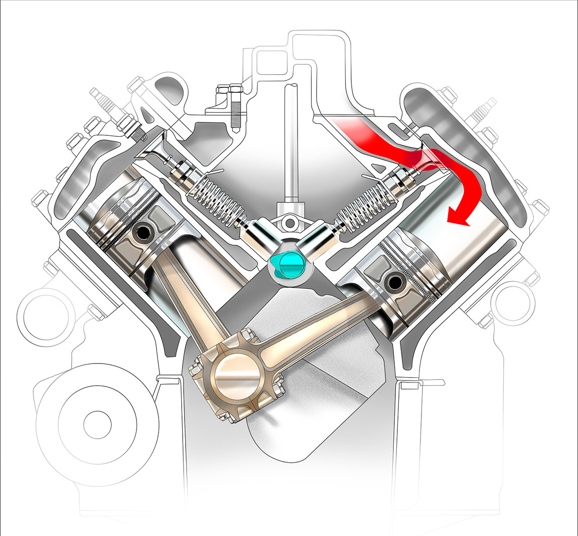 Flathead engine cross section.