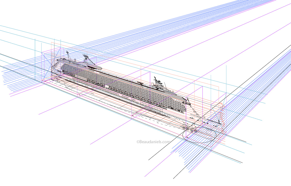Here we set up the perspective so that all is kept simple. Vision of the Seas,