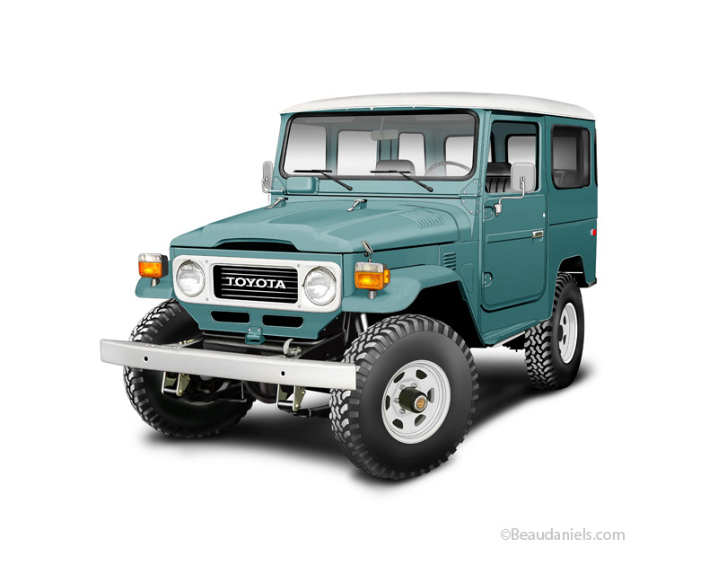 1970 FJ40 Landcruiser illustration painted in adobe photoshop.