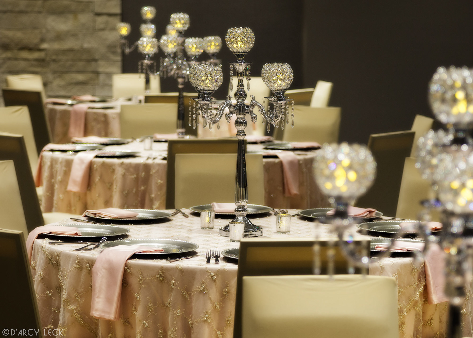 hospitality photography of a formal dining table setting at The Bevy hotel