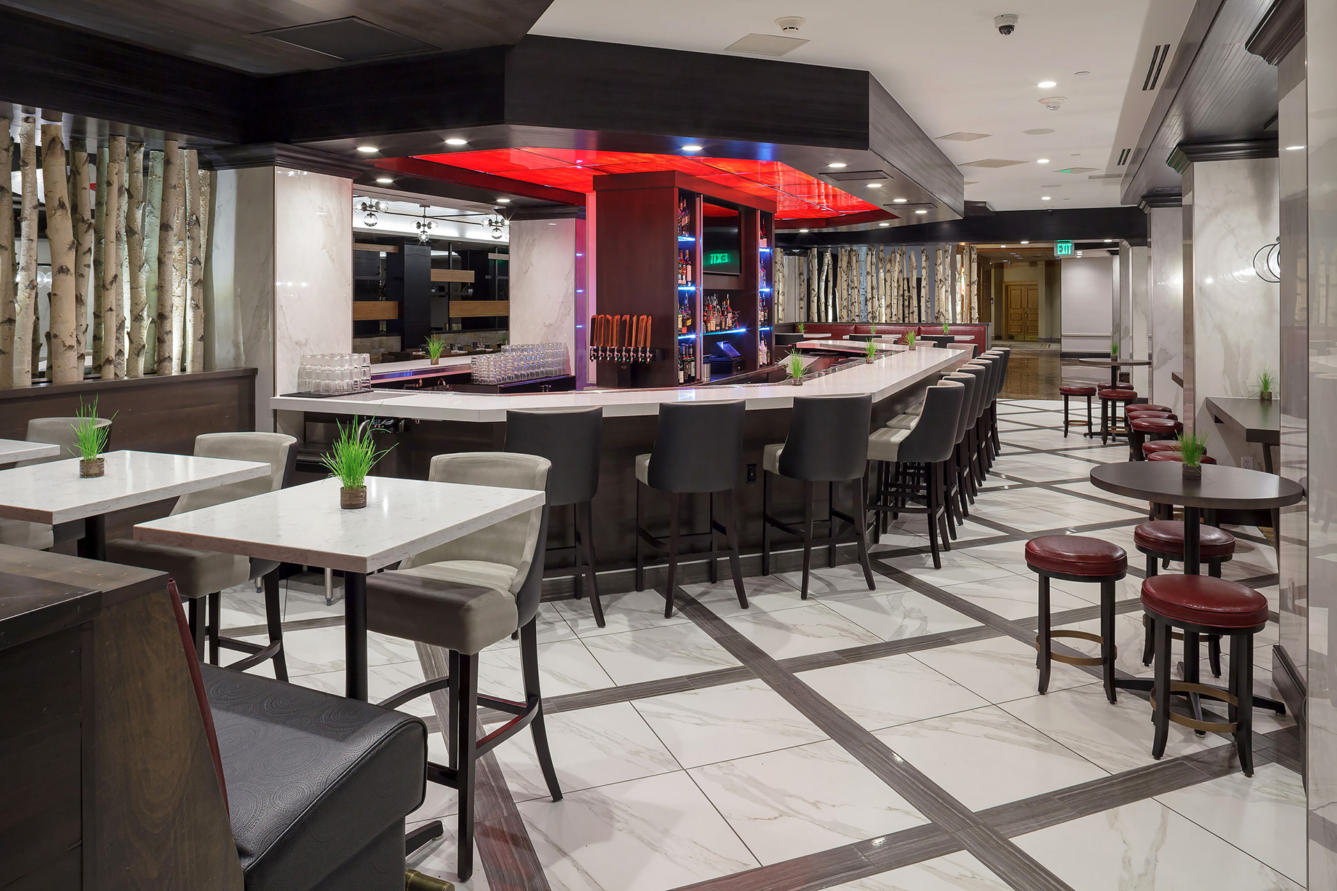 The Hub bar of the DoubleTree Denver hotel