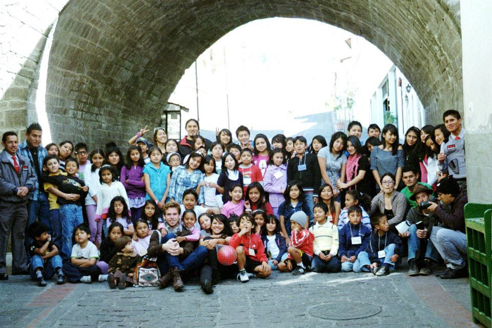 Kameron Bertine volunteering in Quito, Ecuador in June of 2012