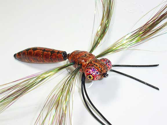 Large-Fancy Brown Dasher-Olive Wispy Wings-Belly Hook-Allen Loop Weedguard