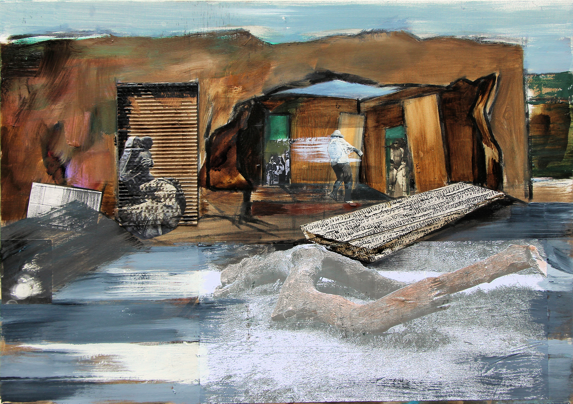 n.402"The Disaster of Bento Rodrigues" Photo collage and oil on canvas. Year:2016  100 x 70cm