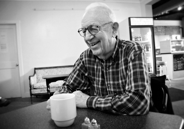 Environmental portrait of Ed Curtis at a coffee shop in Brattleboro, Vermont by photographer Zachary P. Stephens