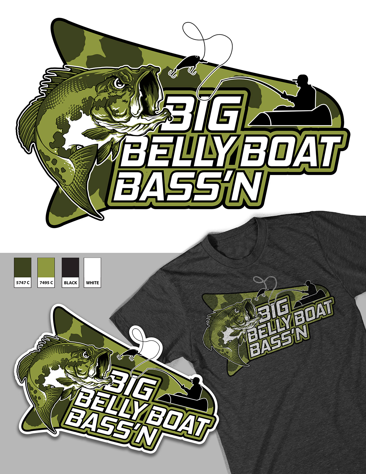 Ae Illustration - Big Belly Boat Bass'n Logo