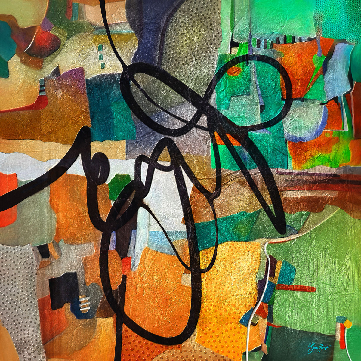 Mixed media collage art by Gina Startup