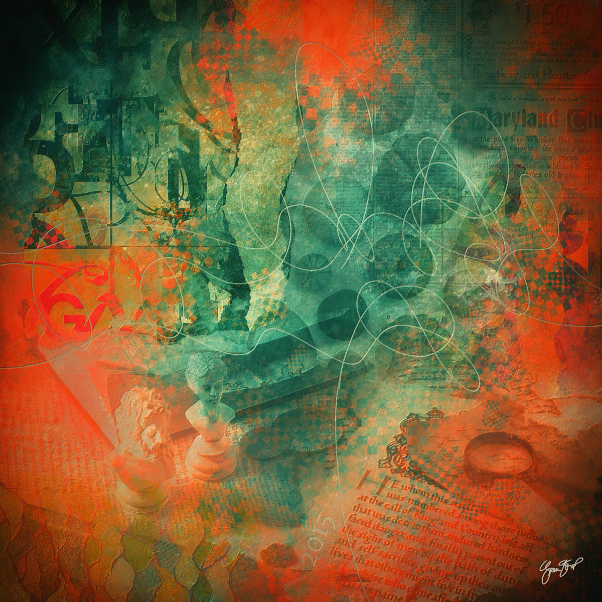 Mixed media collage art by Gina Startup