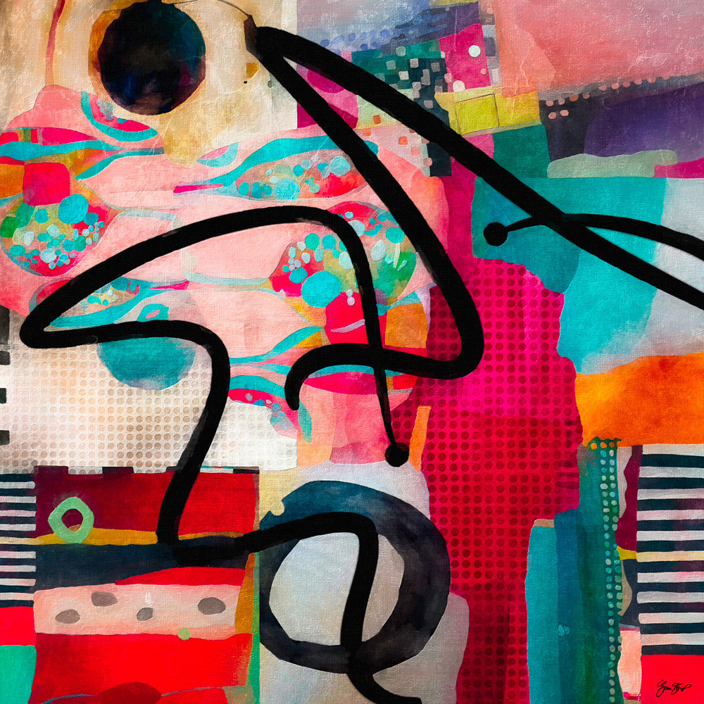 Mixed media abstract art by Gina Startup