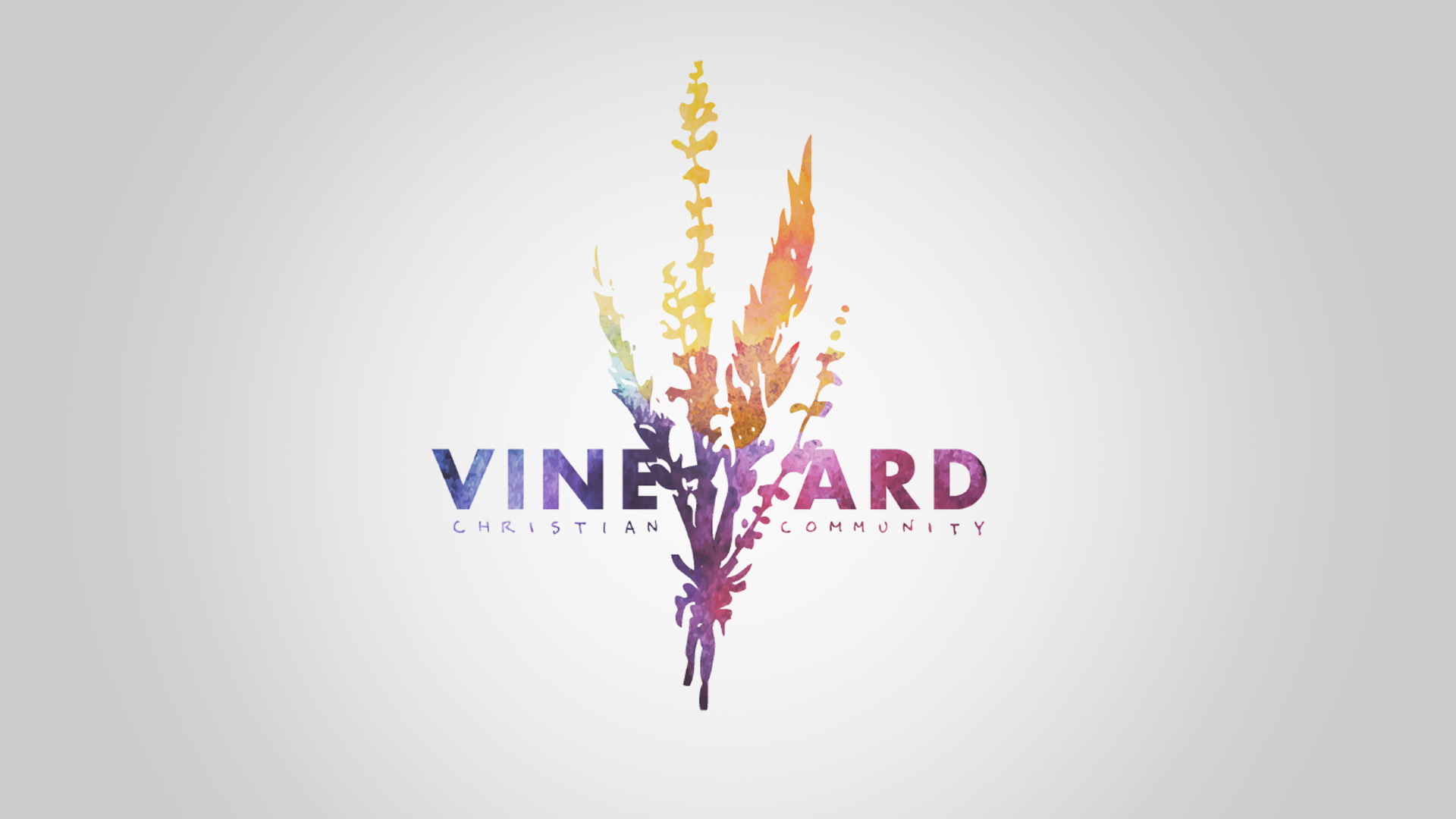 Tucson logo design for Vineyard Christian Community with the church name and weeds and wheat together