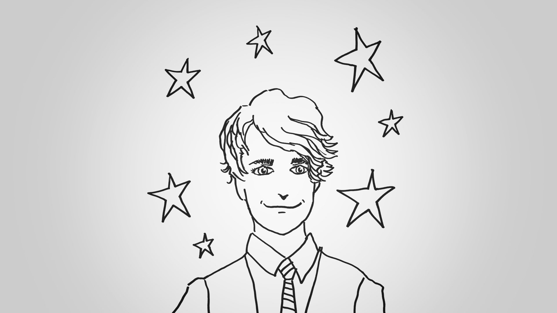 Custom Hand-drawn illustration of a cartoon caricature of a musician from the "Ryanhood Coloring Book"