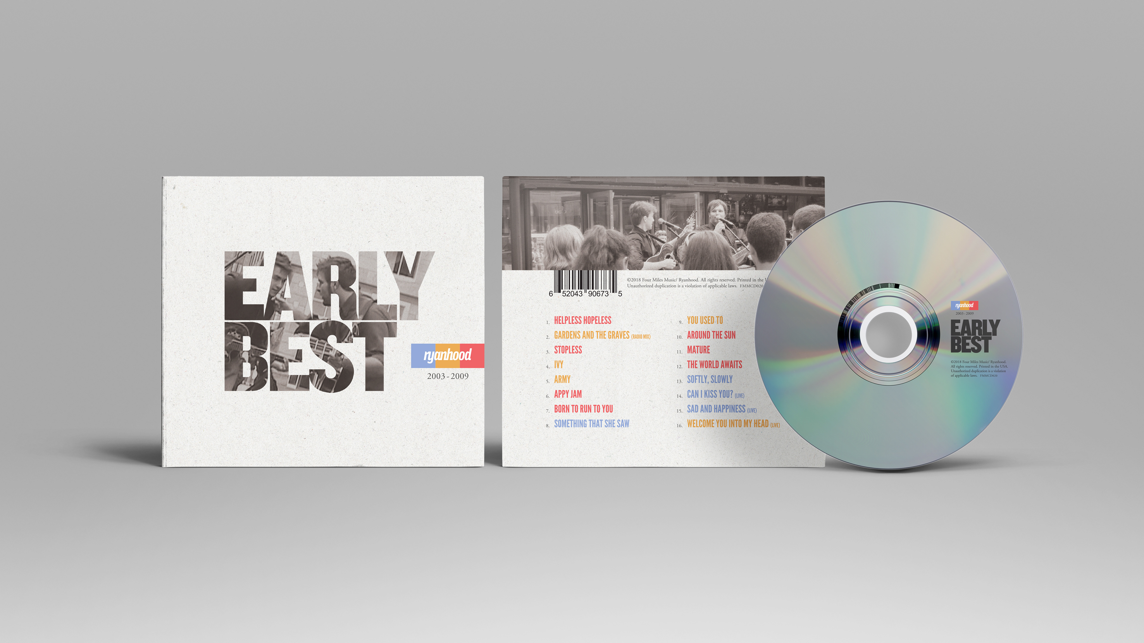 Album cover design of the eco-wallet of "Early Best" from the Tucson band Ryanhood