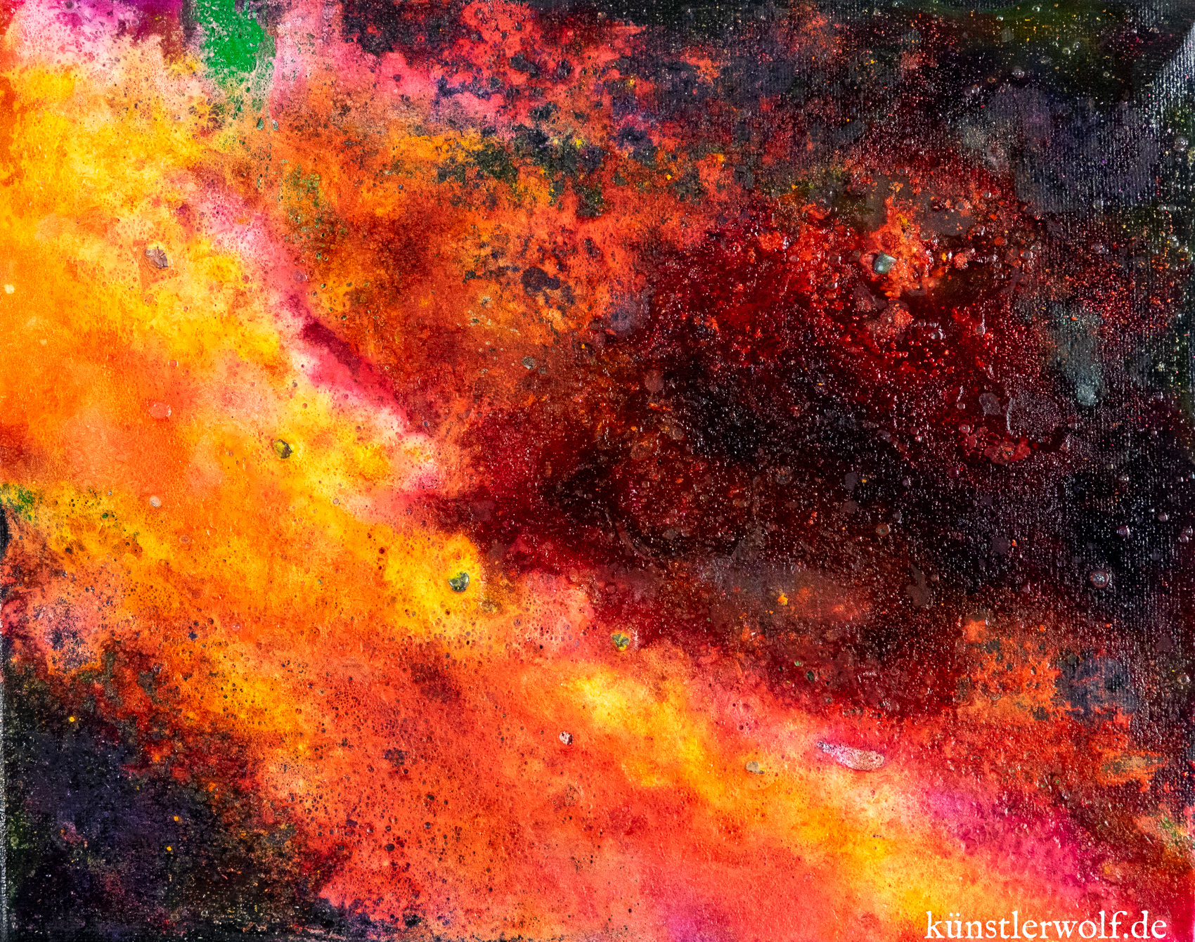 "Sternenstaub" aus meiner Serie "Leben". Januar 2020. Acryl auf Leinwand.