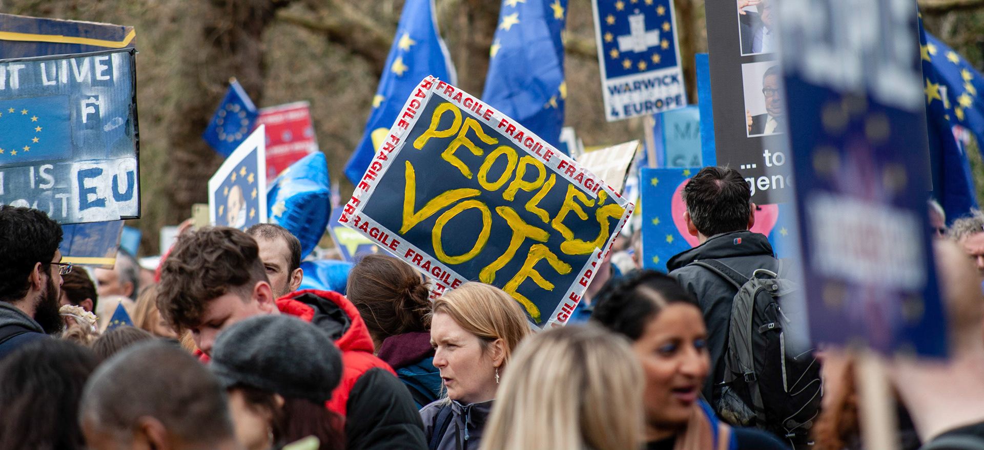 Protestors gather around park lane before the march