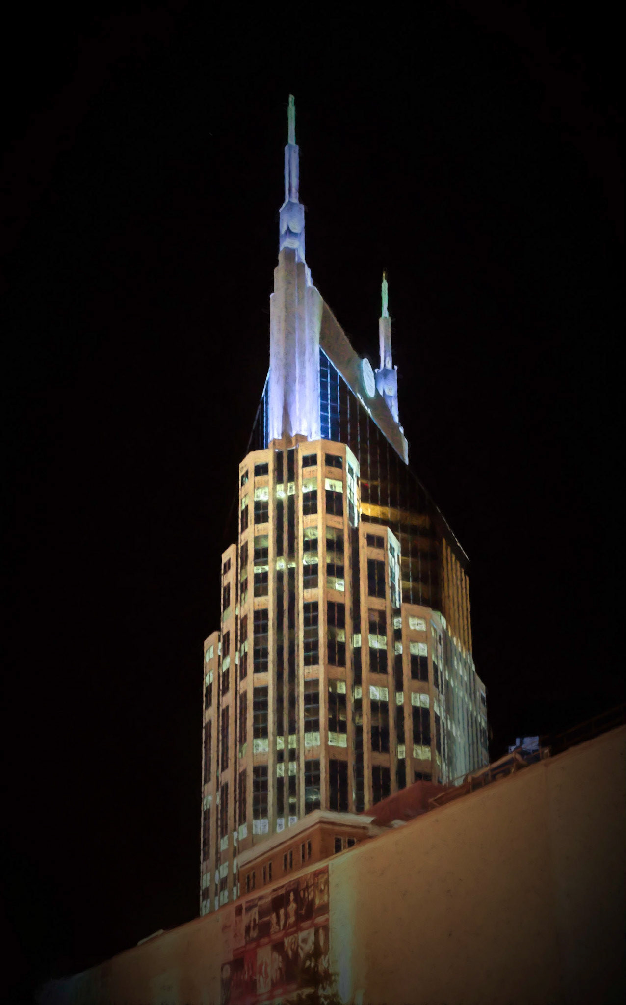 Nashville "Batman" Building at Night