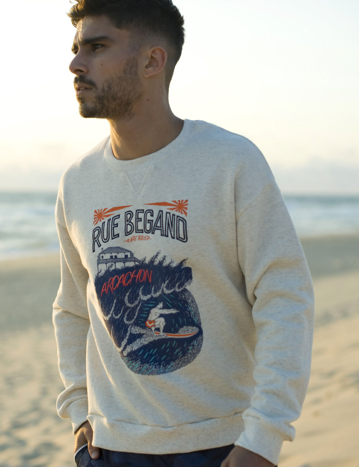 Shooting du motif textile sur sweat de la collection printemps-été 2019 pour Rue Begand