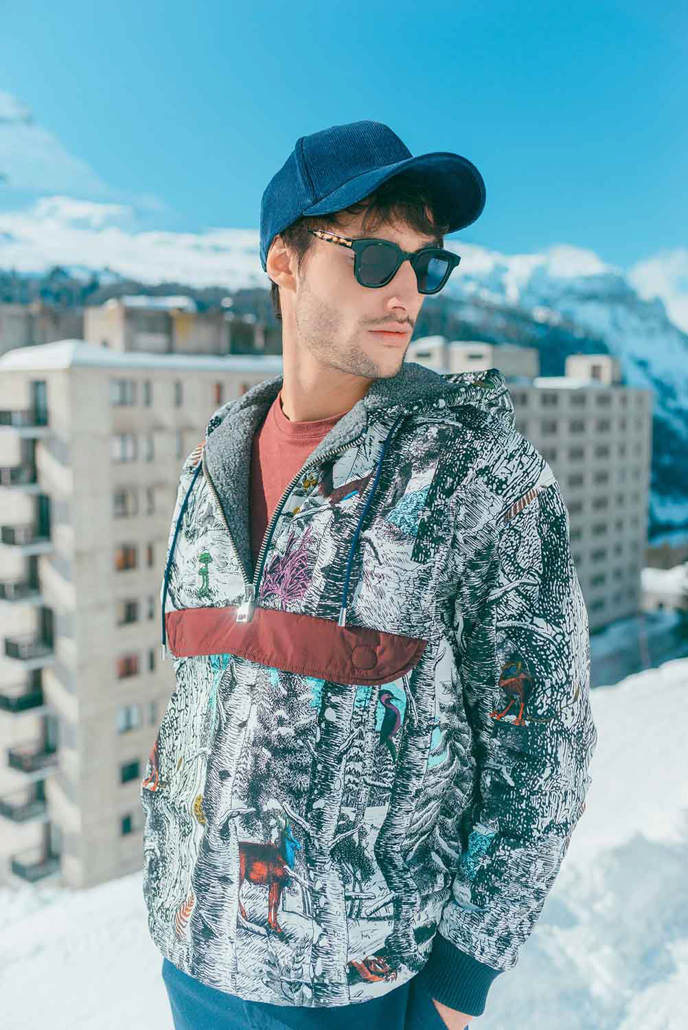 Shooting du motif textile sur veste pour la collection automne-hiver 2018 de Rue Begand